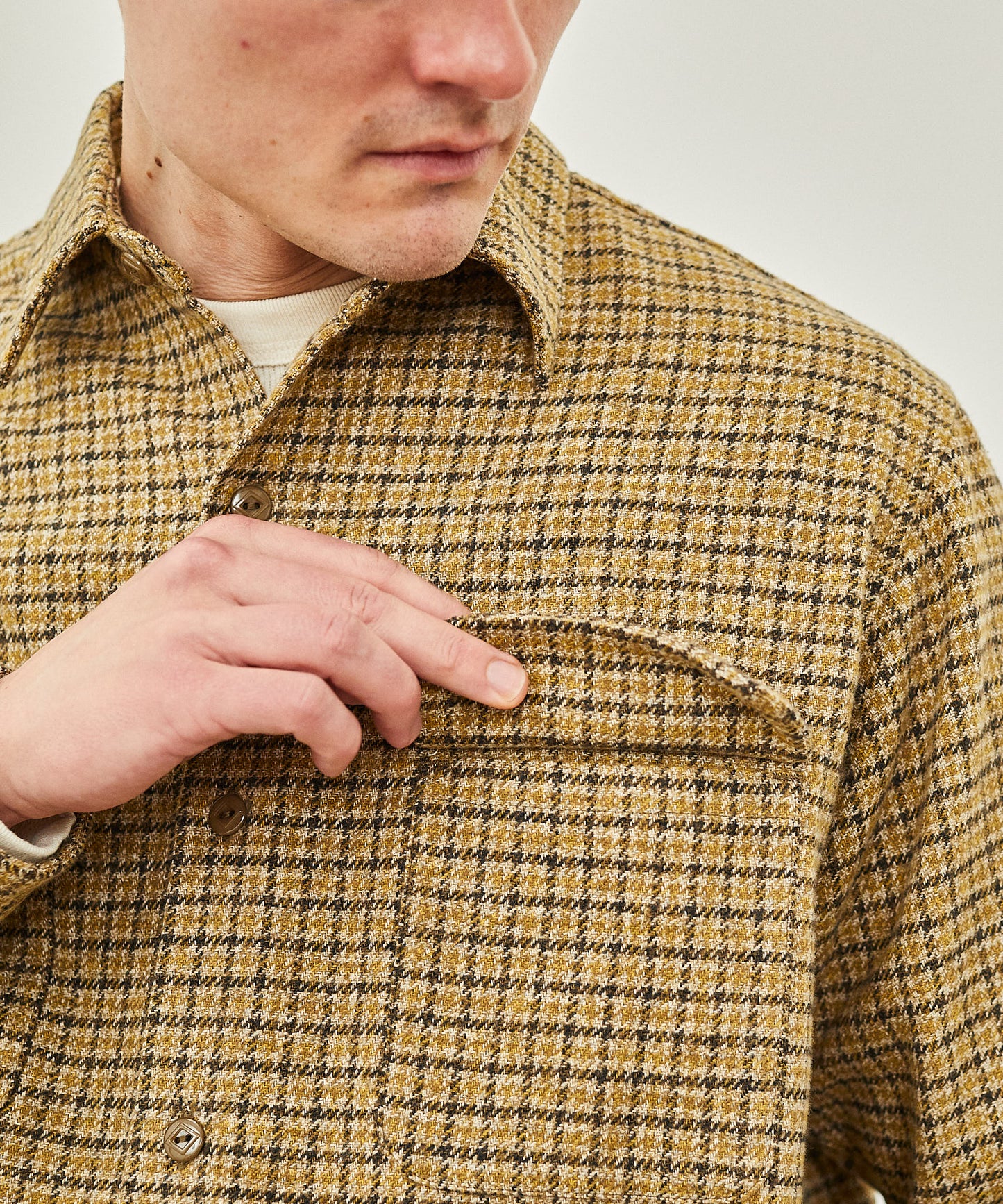 【 24FW 】BIGYANK ROGER SHIRT PLAID COTTON TWEED / BROWN