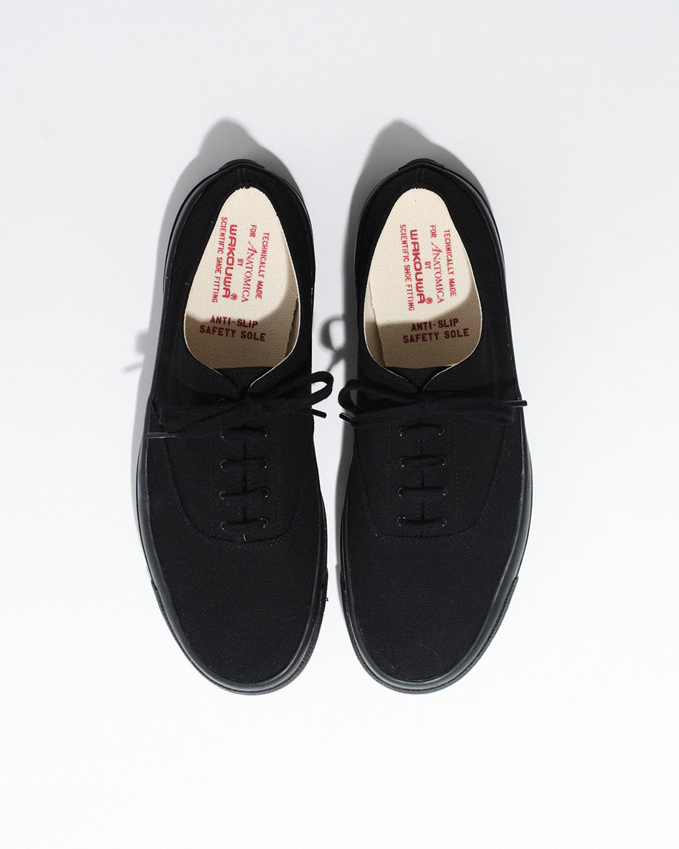 【 26SS 】WAKOUWA CANVAS OX LOW BLACK SOLE / BLACK