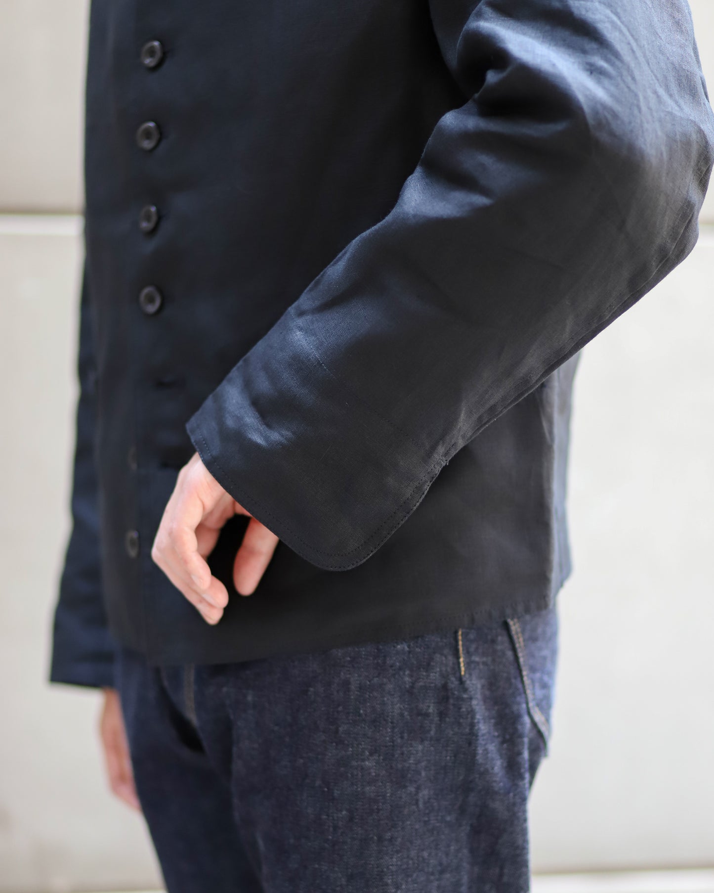 【 26SS FRENCH GARMENTS 】ANATOMICA DOLMAN JACKET LINEN / BLACK