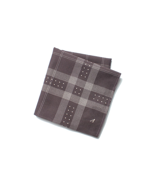 ANATOMICA SATIN SCARF STRIPE DOT / BROWN