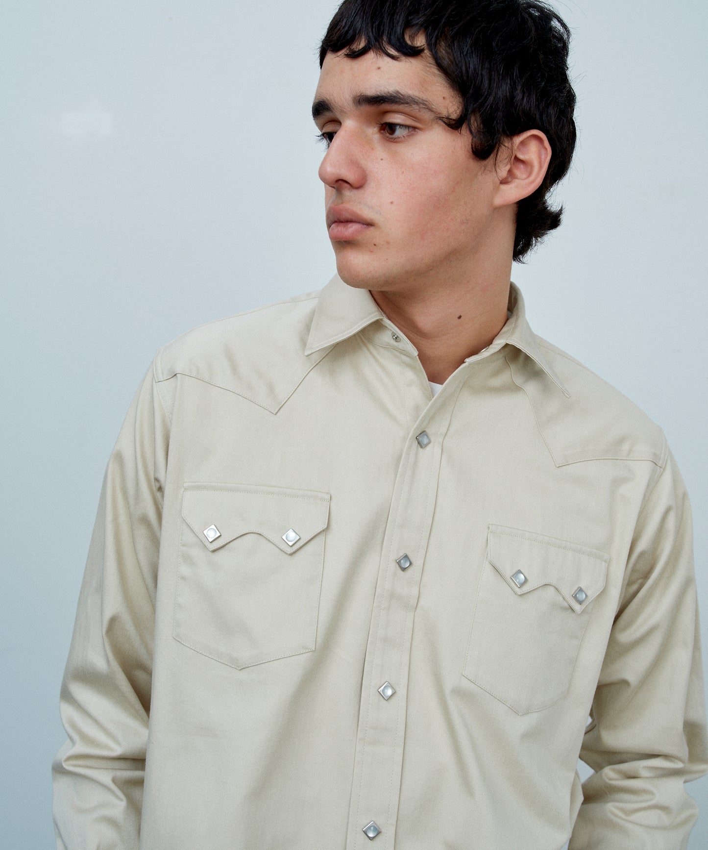 【 25FW 】ANATOMICA HARRISON SHIRT SATEEN / BEIGE