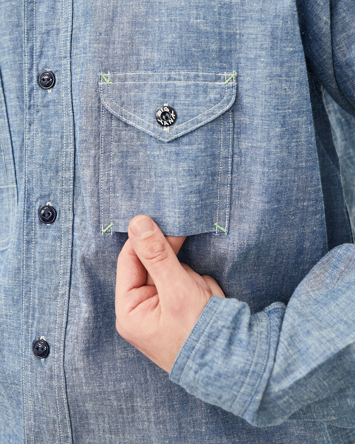 【 Restock 】BIGYANK M1935 WORK SHIRT CHAMBRAY / INDIGO