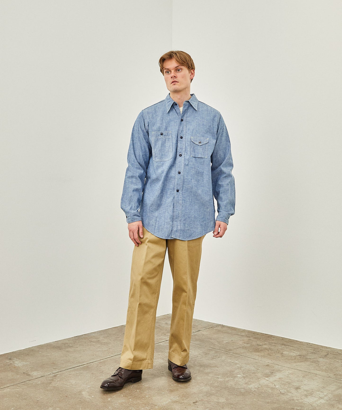 【 Restock 】BIGYANK M1935 WORK SHIRT CHAMBRAY / INDIGO