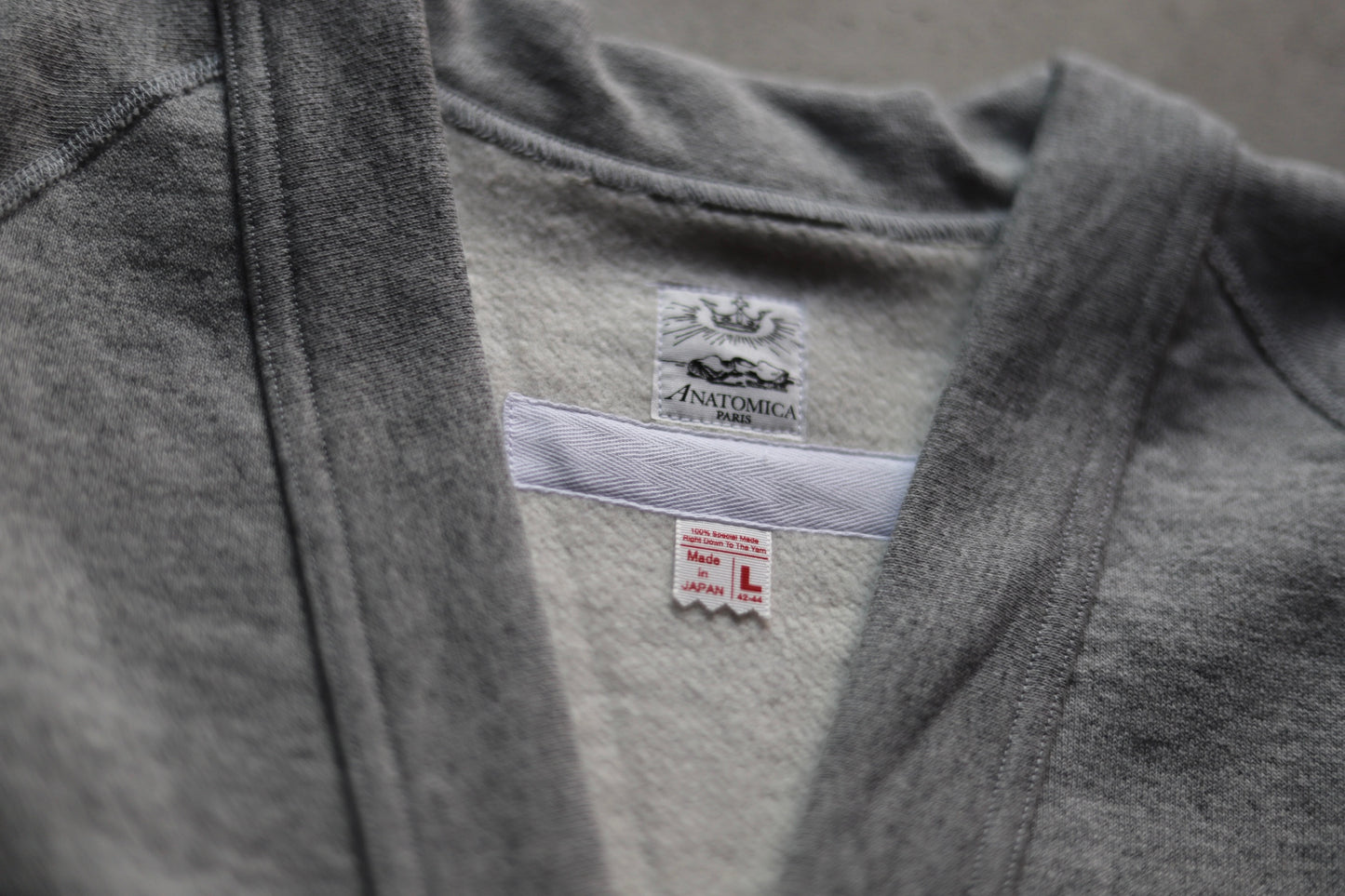 【 24FW 】ANATOMICA SWEAT RAGLAN CARDIGAN / GREY