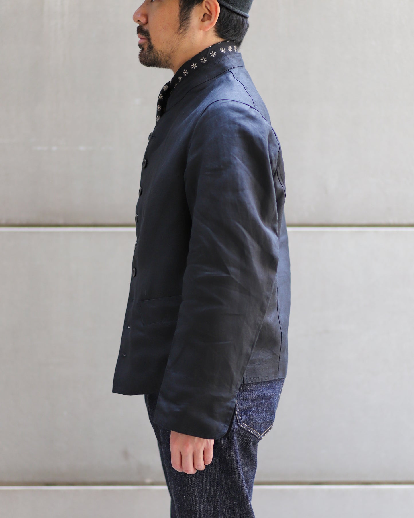 【 26SS FRENCH GARMENTS 】ANATOMICA DOLMAN JACKET LINEN / BLACK