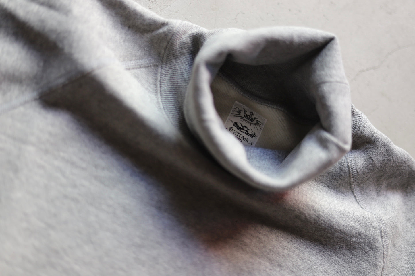 【 24FW 】ANATOMICA SWEAT RAGLAN TURTLE NECK / GREY