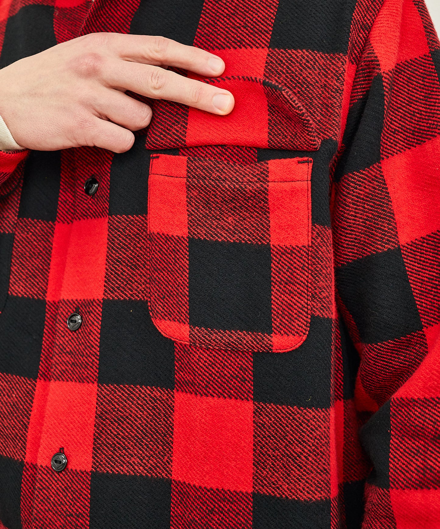 【 24FW 】BIGYANK ROGER SHIRT PLAID COTTON TWEED / RED