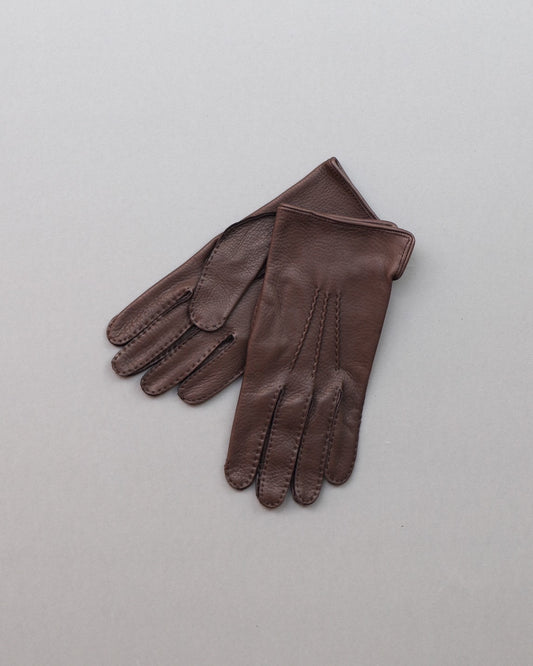 ANATOMICA POUJADE GLOVES DEERSKIN UNLINED / D.BROWN