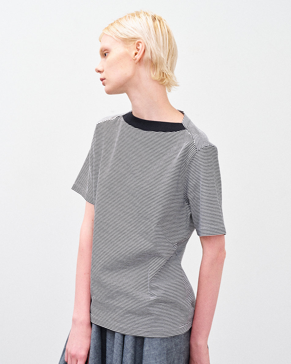 【 26SS 】ANATOMICA LADIES BRIGITTE TEE BORDER / BLACK