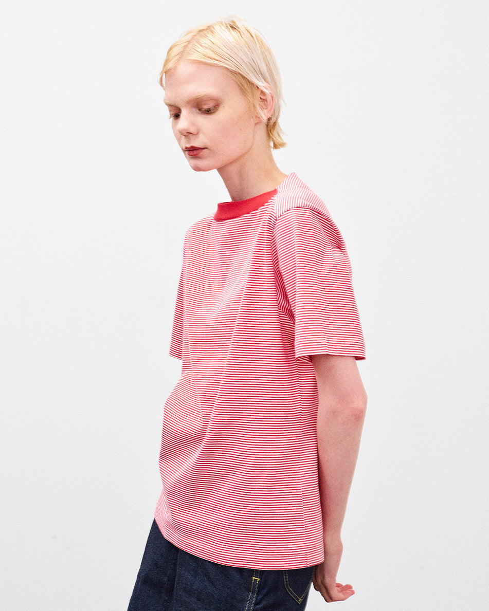 【 26SS 】ANATOMICA LADIES BRIGITTE TEE BORDER / RED