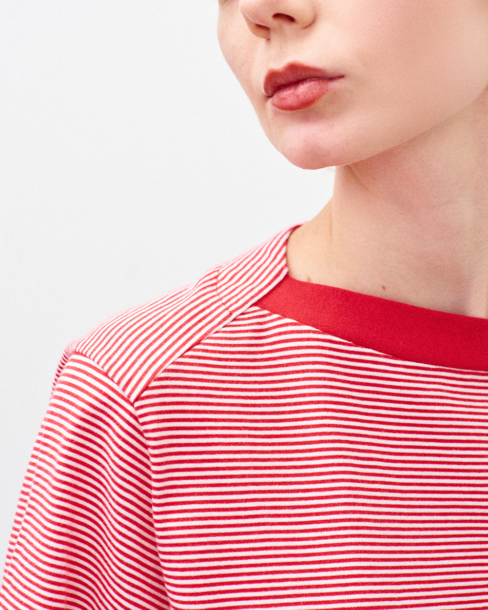 【 26SS 】ANATOMICA LADIES BRIGITTE TEE BORDER / RED