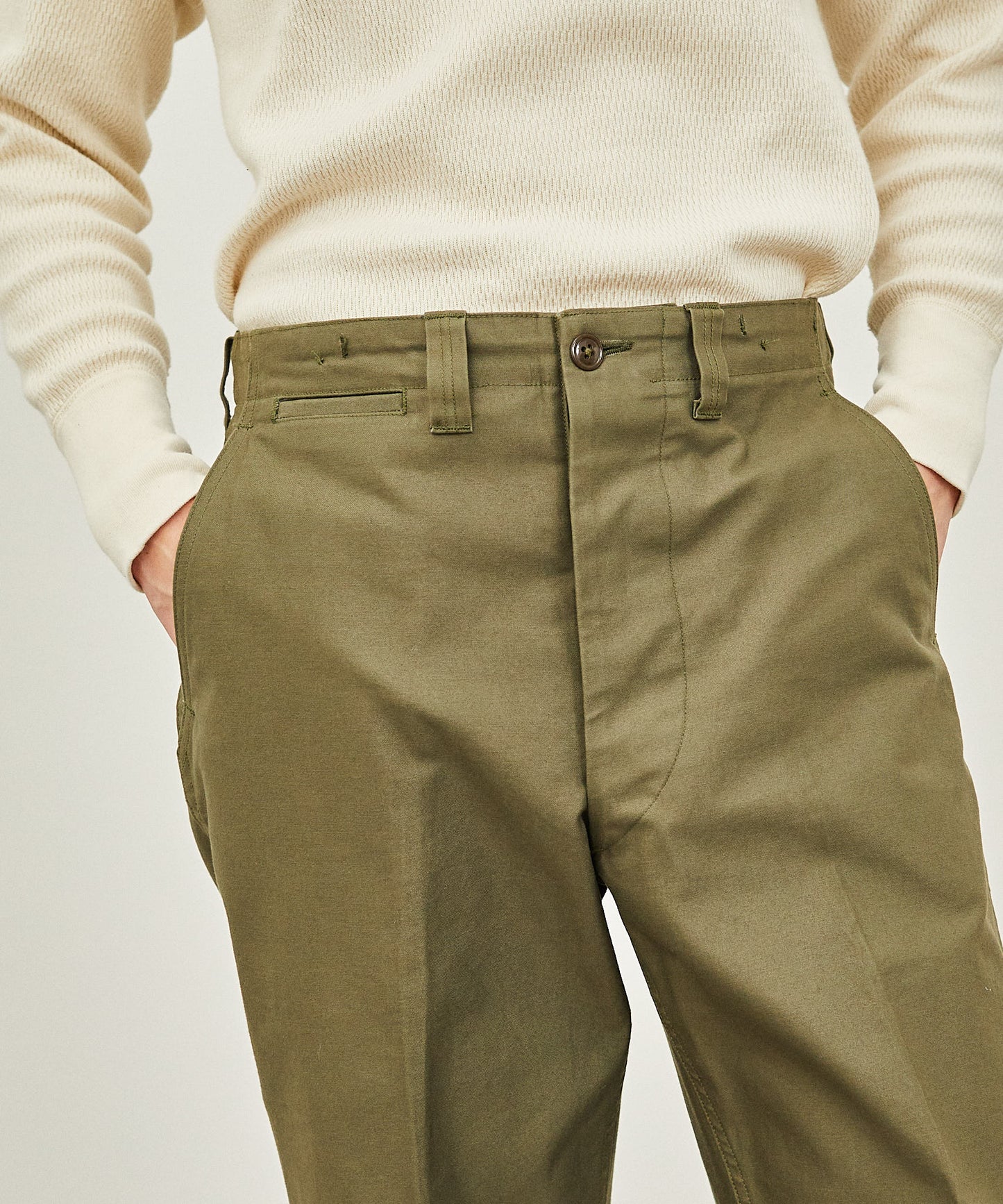 【 RESTOCK 】YANKSHIRE M1945 TROUSERS SATEEN / OLIVE