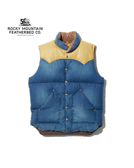 【 50th Anniv. 】RMFC HERITAGE DOWN VEST DENIM / INDIGO USED WASH