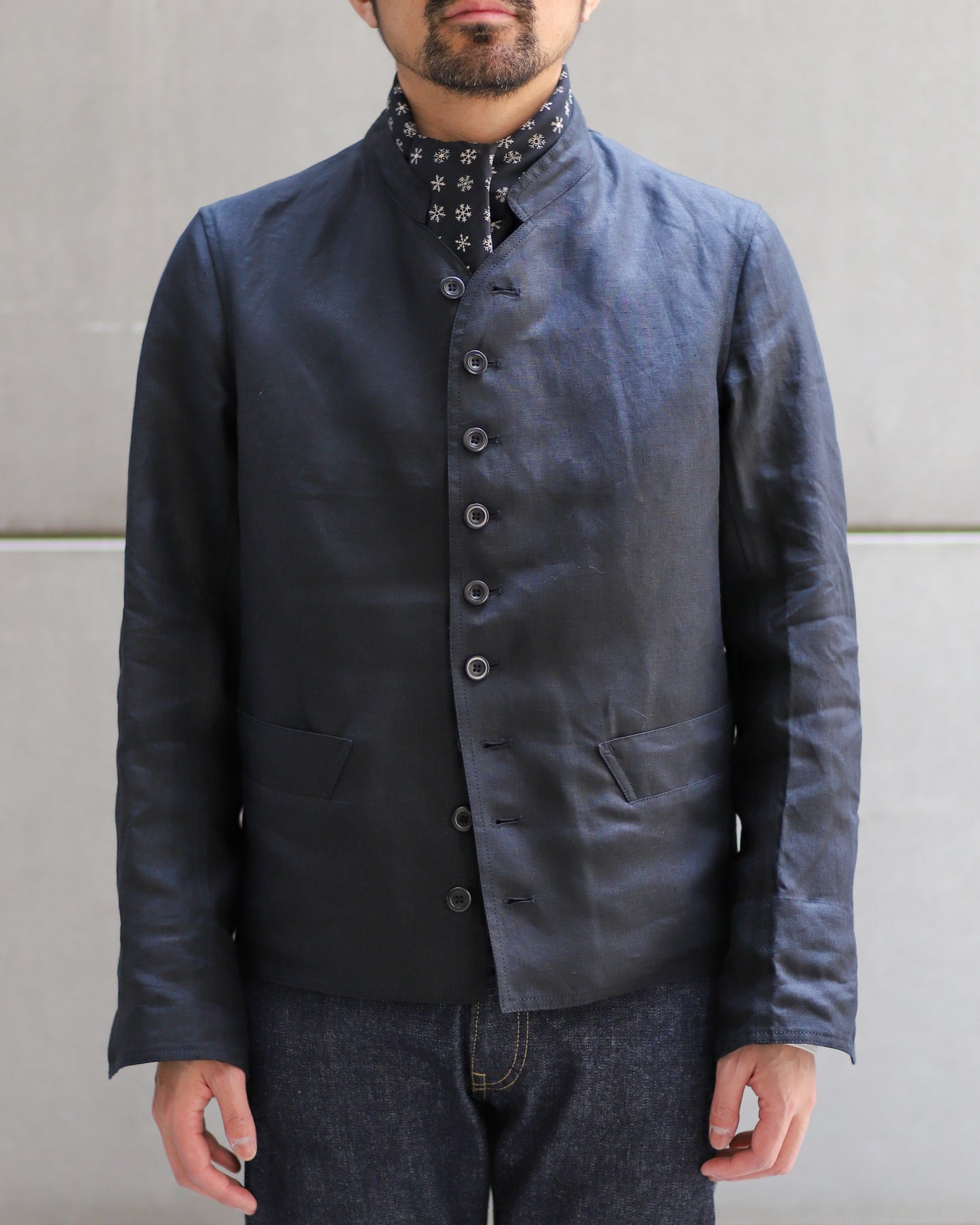 【 26SS FRENCH GARMENTS 】ANATOMICA DOLMAN JACKET LINEN / BLACK