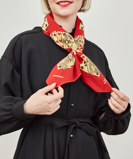 【 24FW 】ANATOMICA PLAYING CARDS SCARF / RED