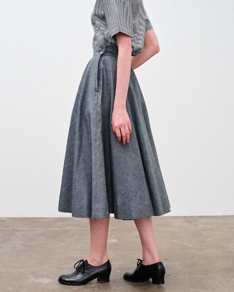 【 26SS 】ANATOMICA LADIES FRIDA SKIRT CHAMBRAY / BLACK