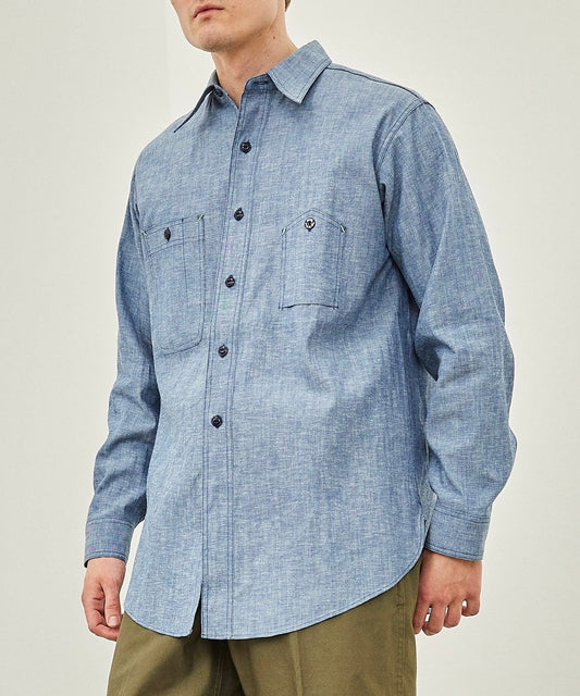 【 RESTOCK 】BIGYANK M1942 WORK SHIRT CHAMBRAY / INDIGO