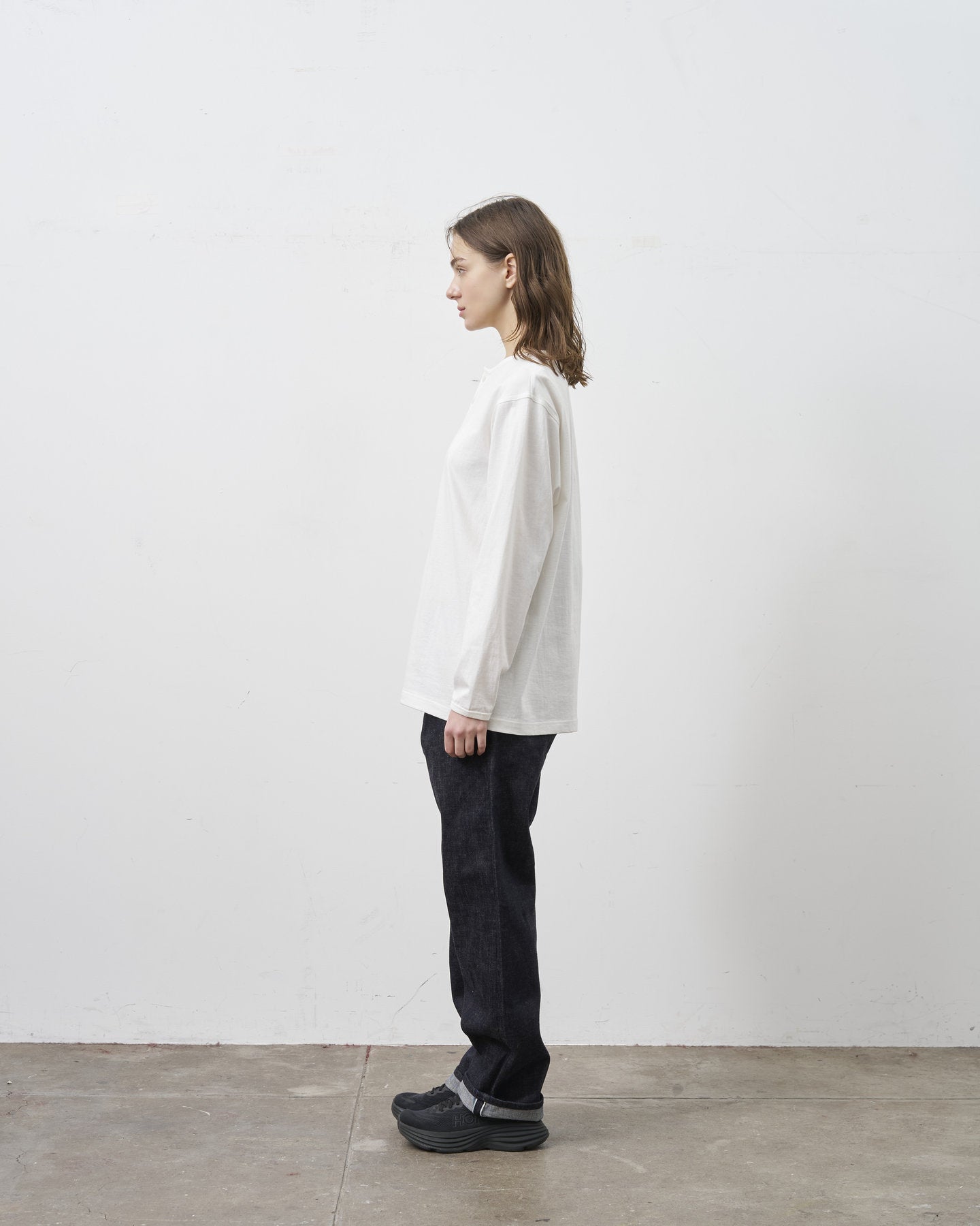 【 26SS 】BIGYANK HENRY NECK LS  TEE / WHITE