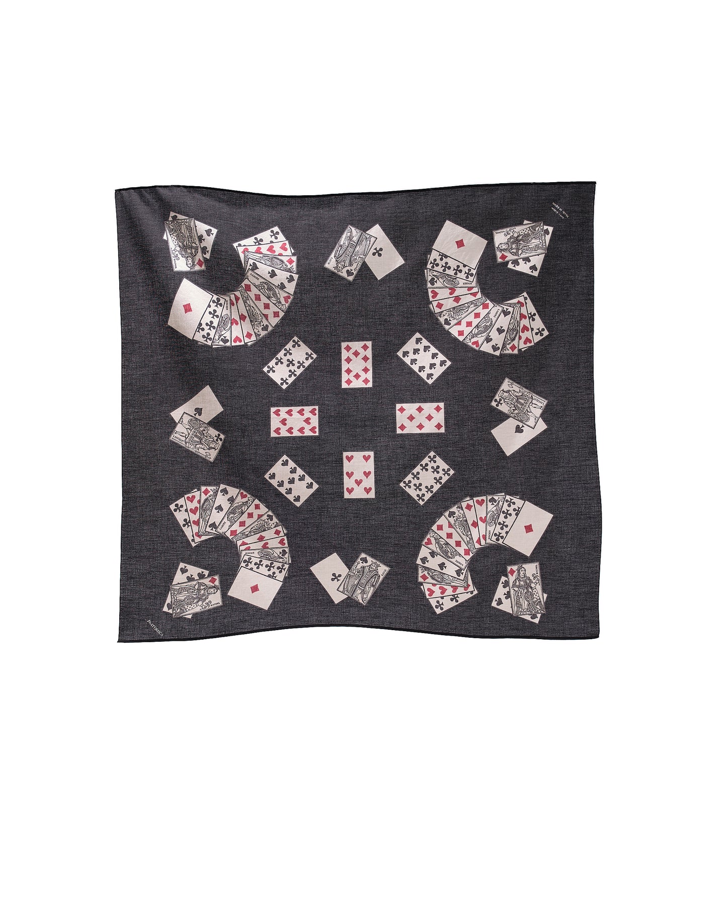 【 26SS 】ANATOMICA PLAYING CARDS SCARF / BLACK