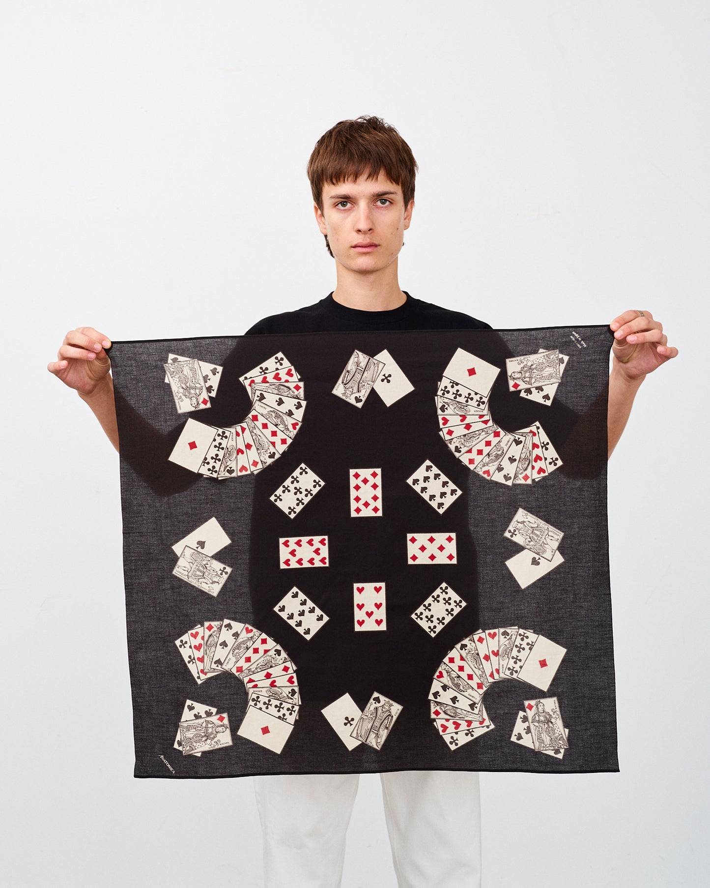 【 26SS 】ANATOMICA PLAYING CARDS SCARF / BLACK