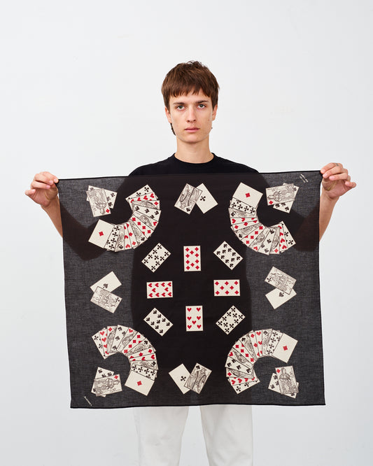【 26SS 】ANATOMICA PLAYING CARDS SCARF / BLACK