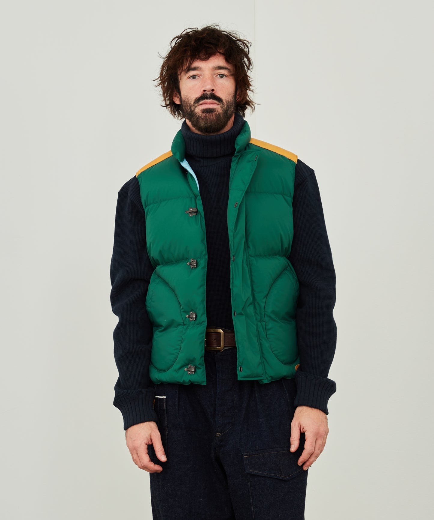 RMFC × Nigel Cabourn HERITAGE DOWN VEST CLIP / GREEN