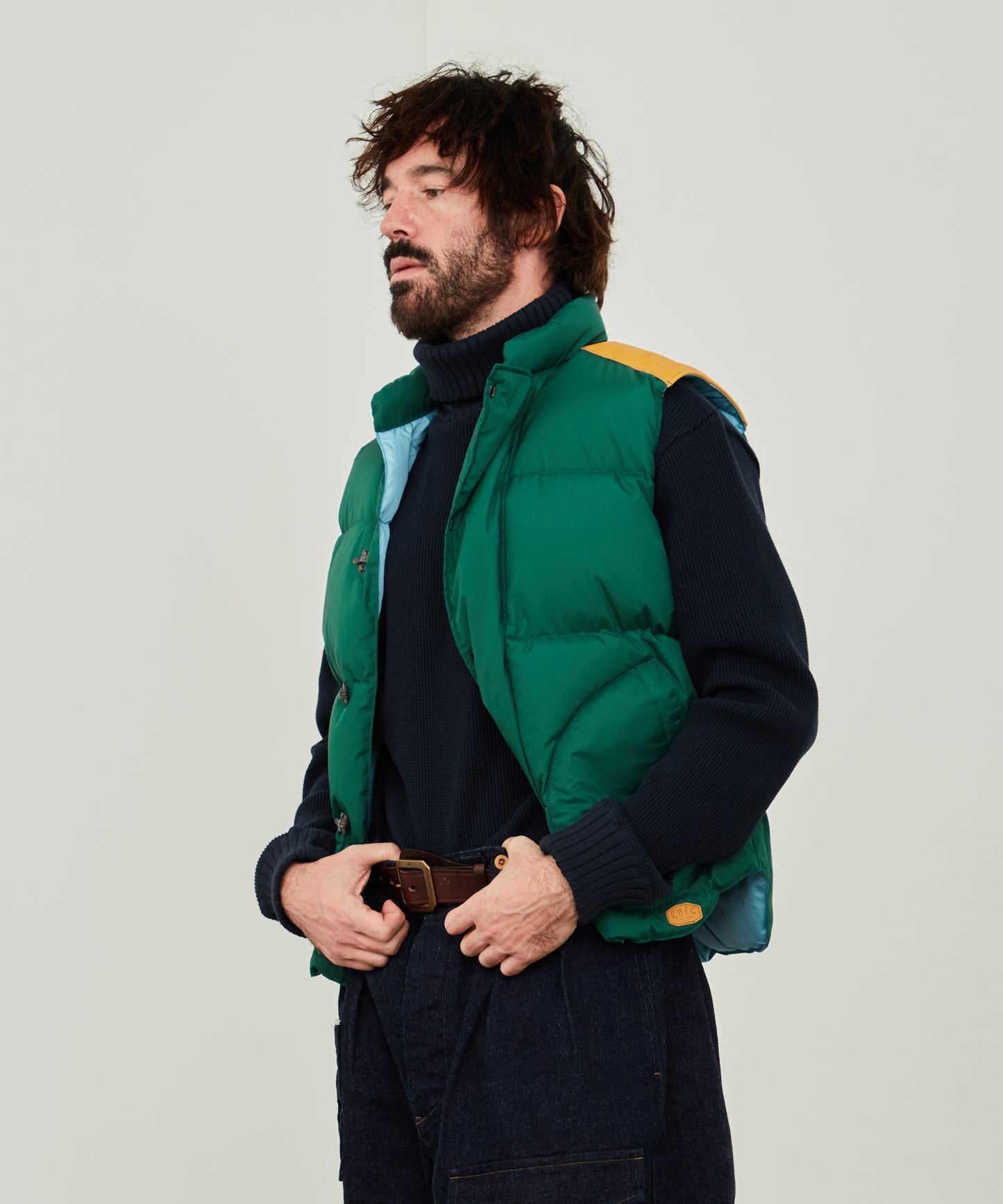 RMFC × Nigel Cabourn HERITAGE DOWN VEST CLIP / GREEN