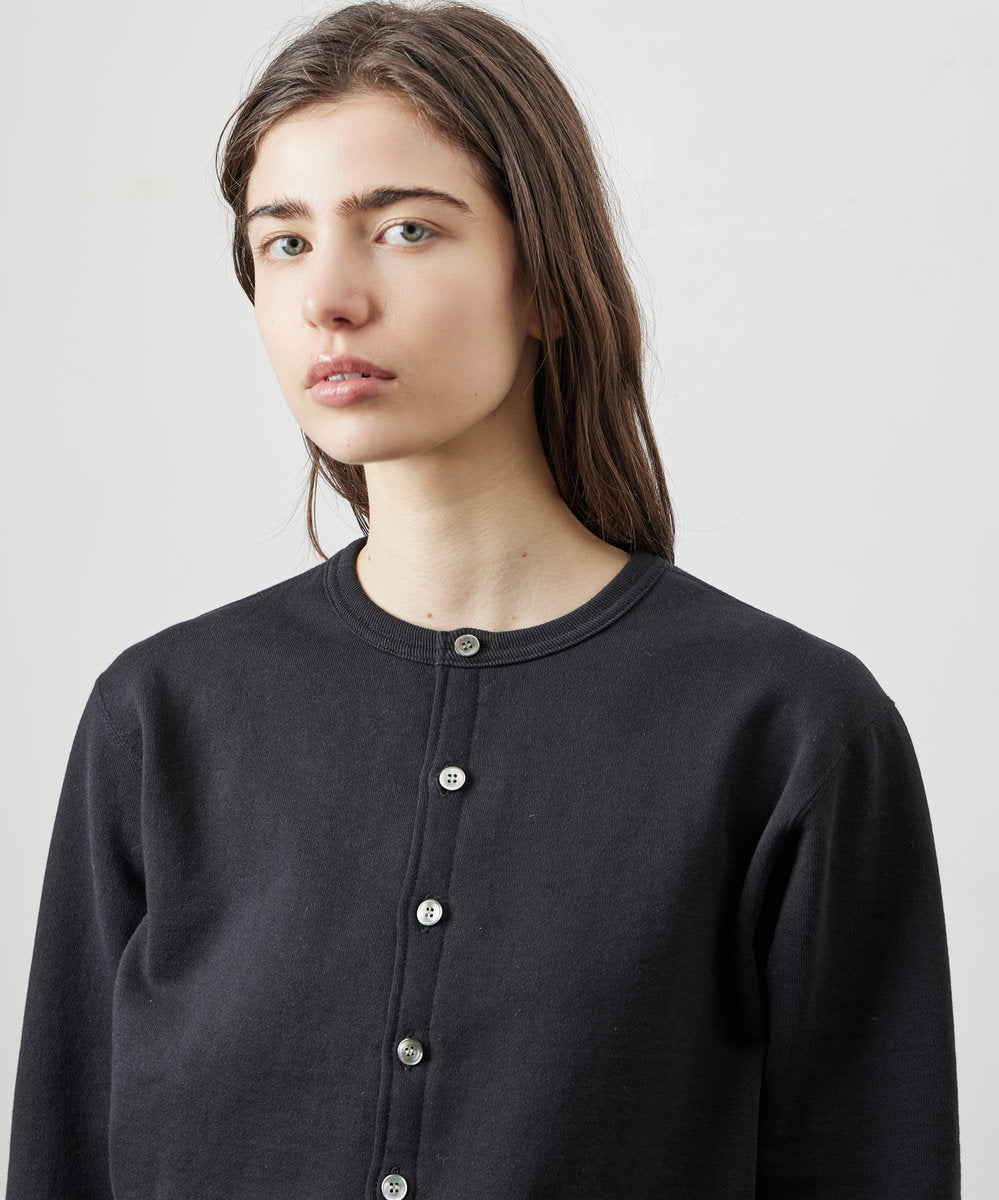 【 26FW 】ANATOMICA LADIES SWEAT CREW NECK CARDIGAN / BLACK