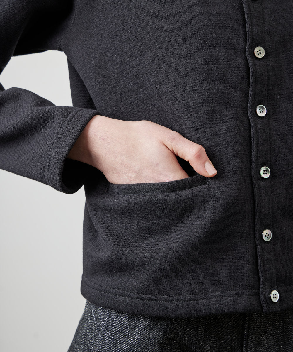 【 26FW 】ANATOMICA LADIES SWEAT CREW NECK CARDIGAN / BLACK
