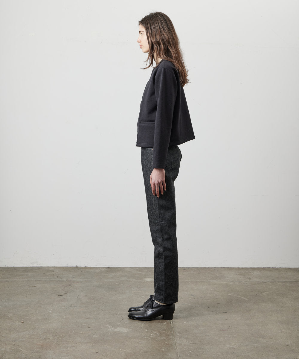 【 26FW 】ANATOMICA LADIES SWEAT CREW NECK CARDIGAN / BLACK