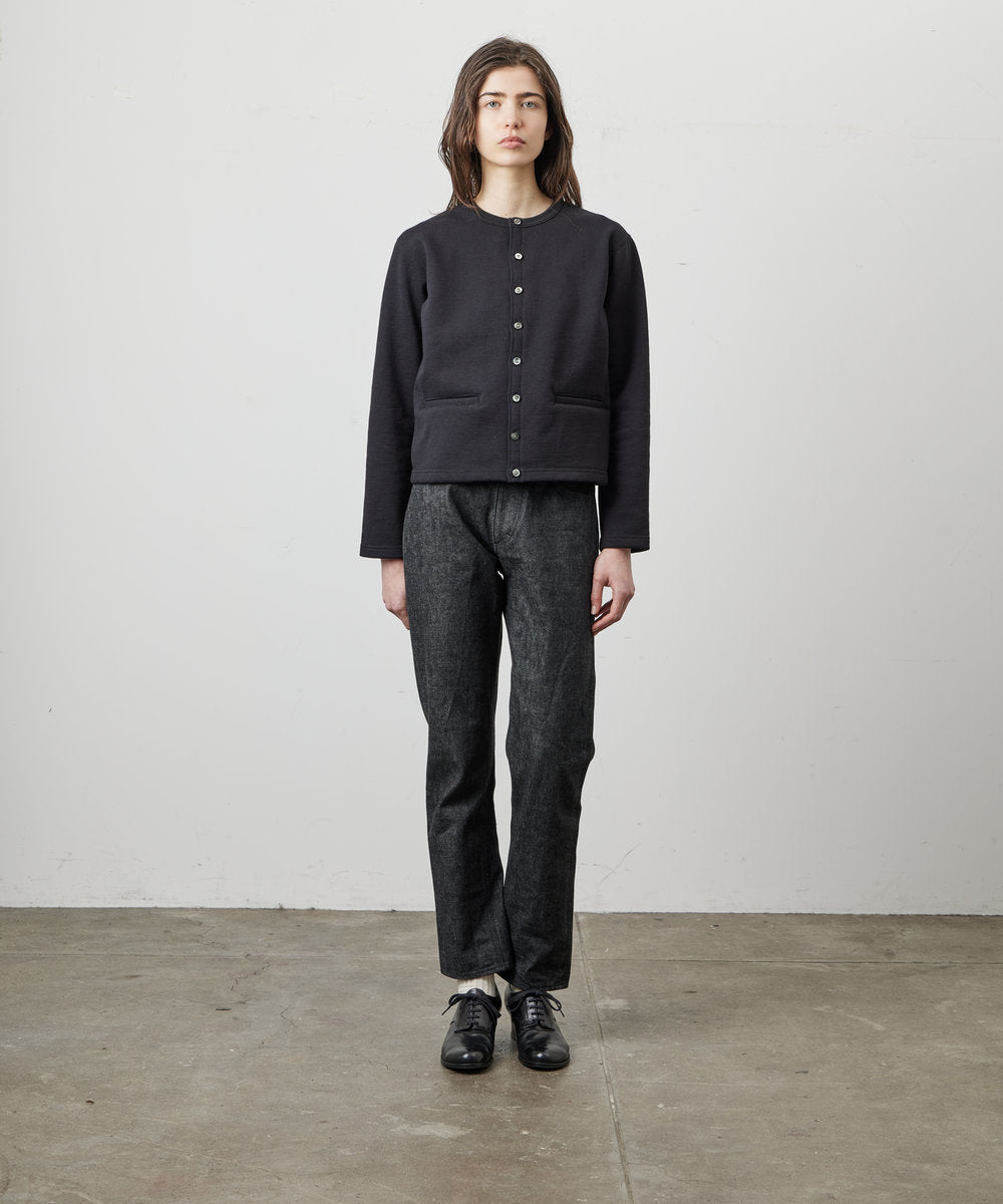 【 26FW 】ANATOMICA LADIES SWEAT CREW NECK CARDIGAN / BLACK