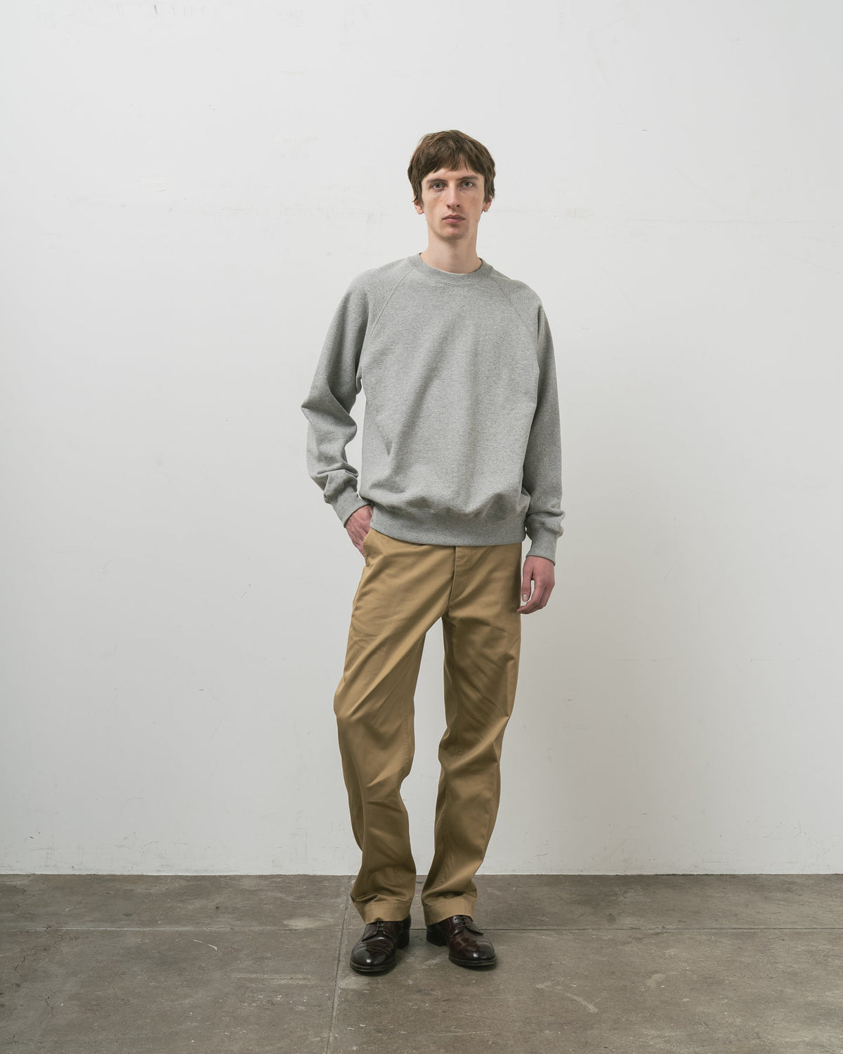 【 26FW 】 ANATOMICA SWEAT RAGLAN CREW NECK / GREY
