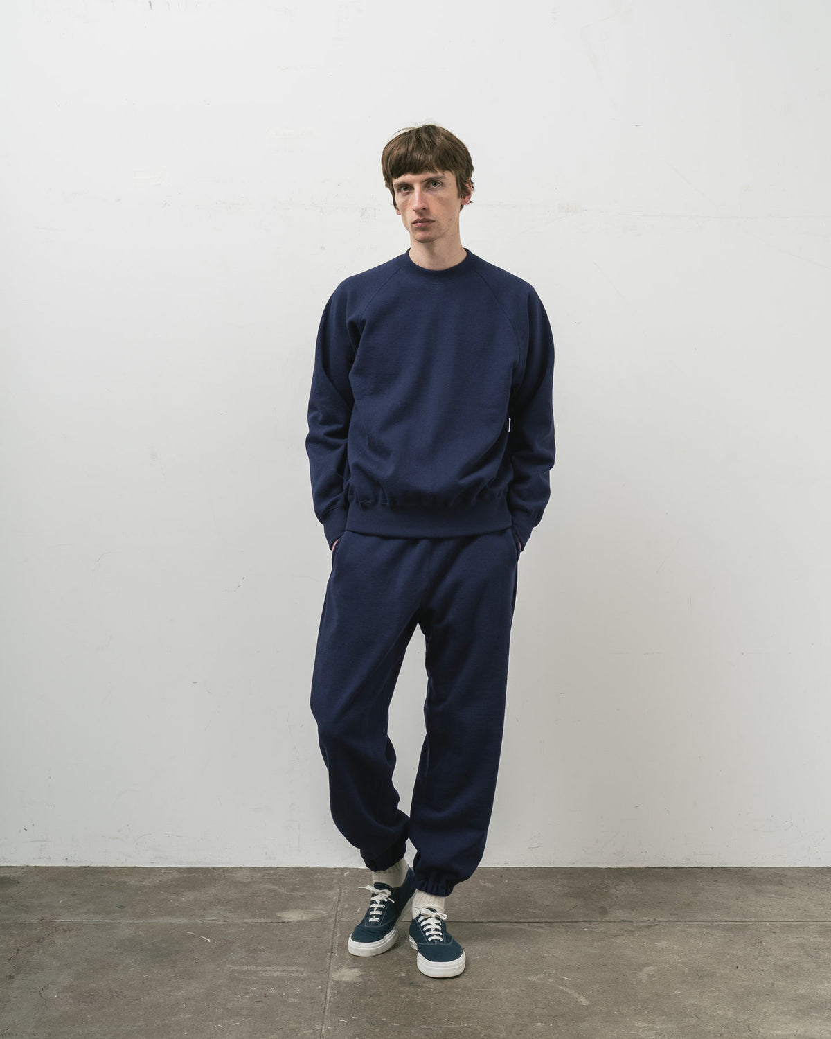 【 26FW 】 ANATOMICA SWEAT RAGLAN CREW NECK / NAVY