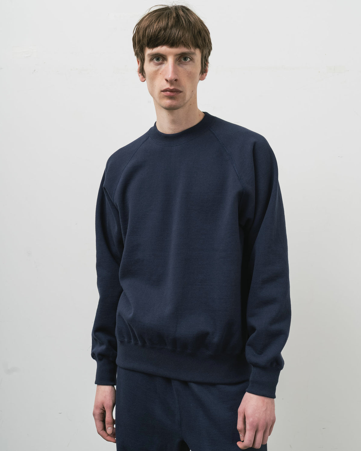 【 26FW 】 ANATOMICA SWEAT RAGLAN CREW NECK / NAVY