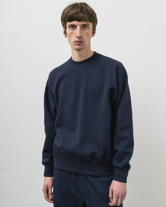 【 26FW 】 ANATOMICA SWEAT RAGLAN CREW NECK / NAVY
