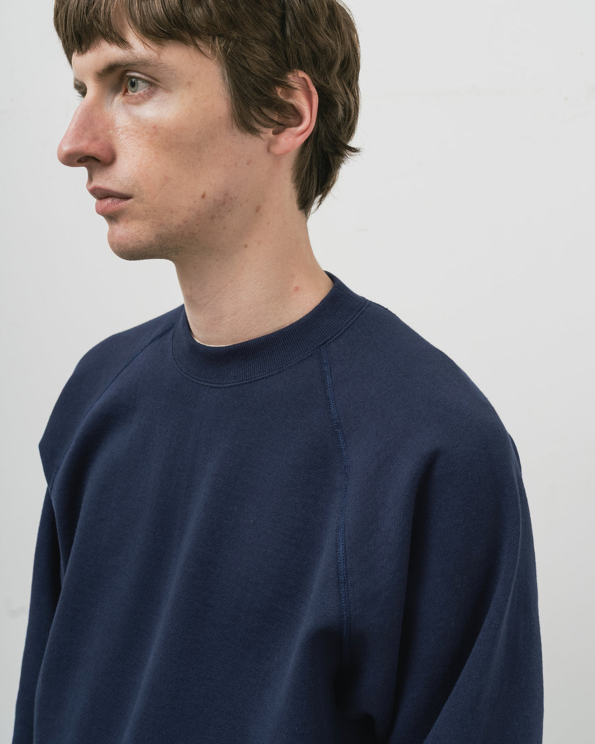 【 26FW 】 ANATOMICA SWEAT RAGLAN CREW NECK / NAVY