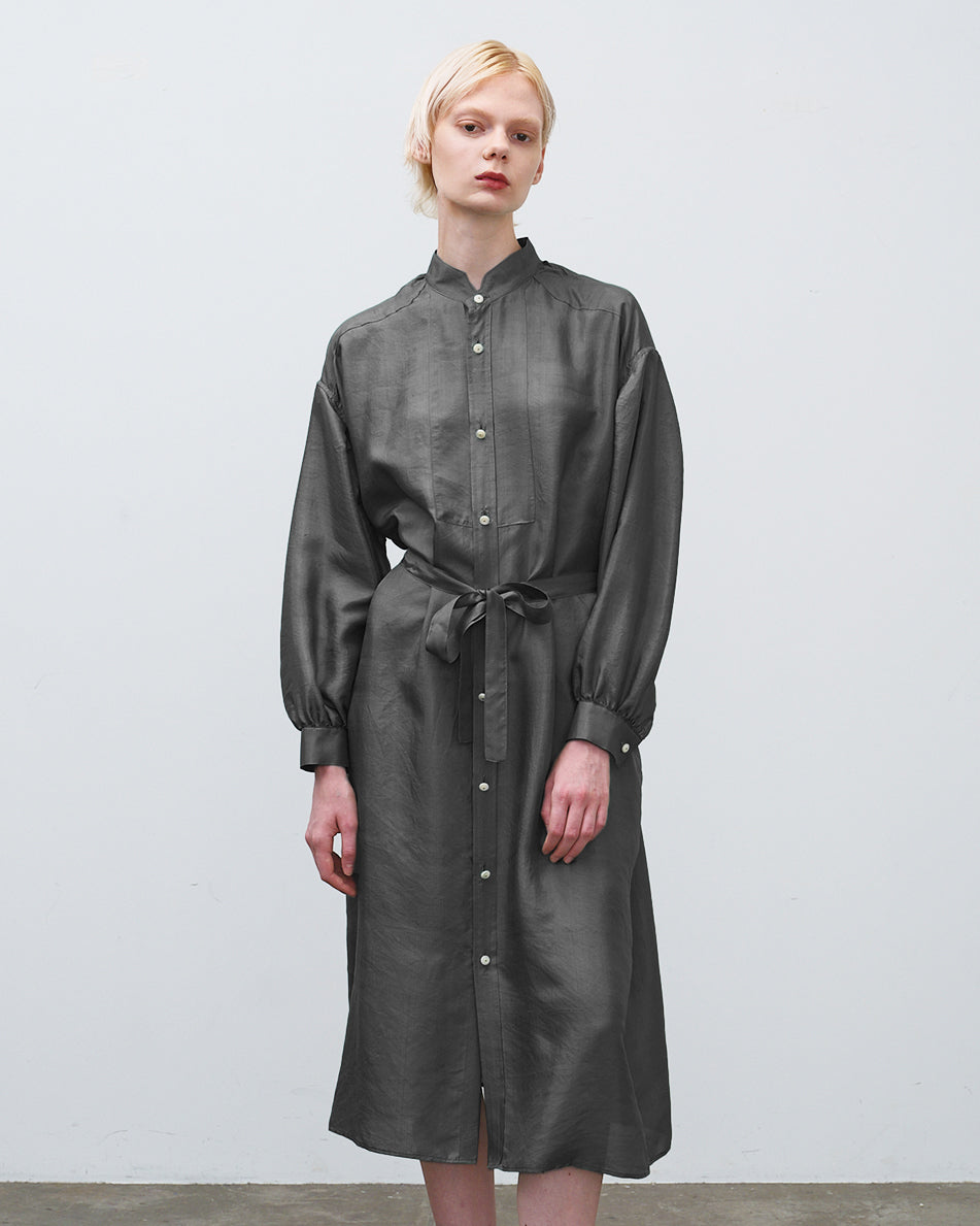 【 26SS 】ANATOMICA LADIES TUSCAN DRESS KHADI SILK / CHARCOAL