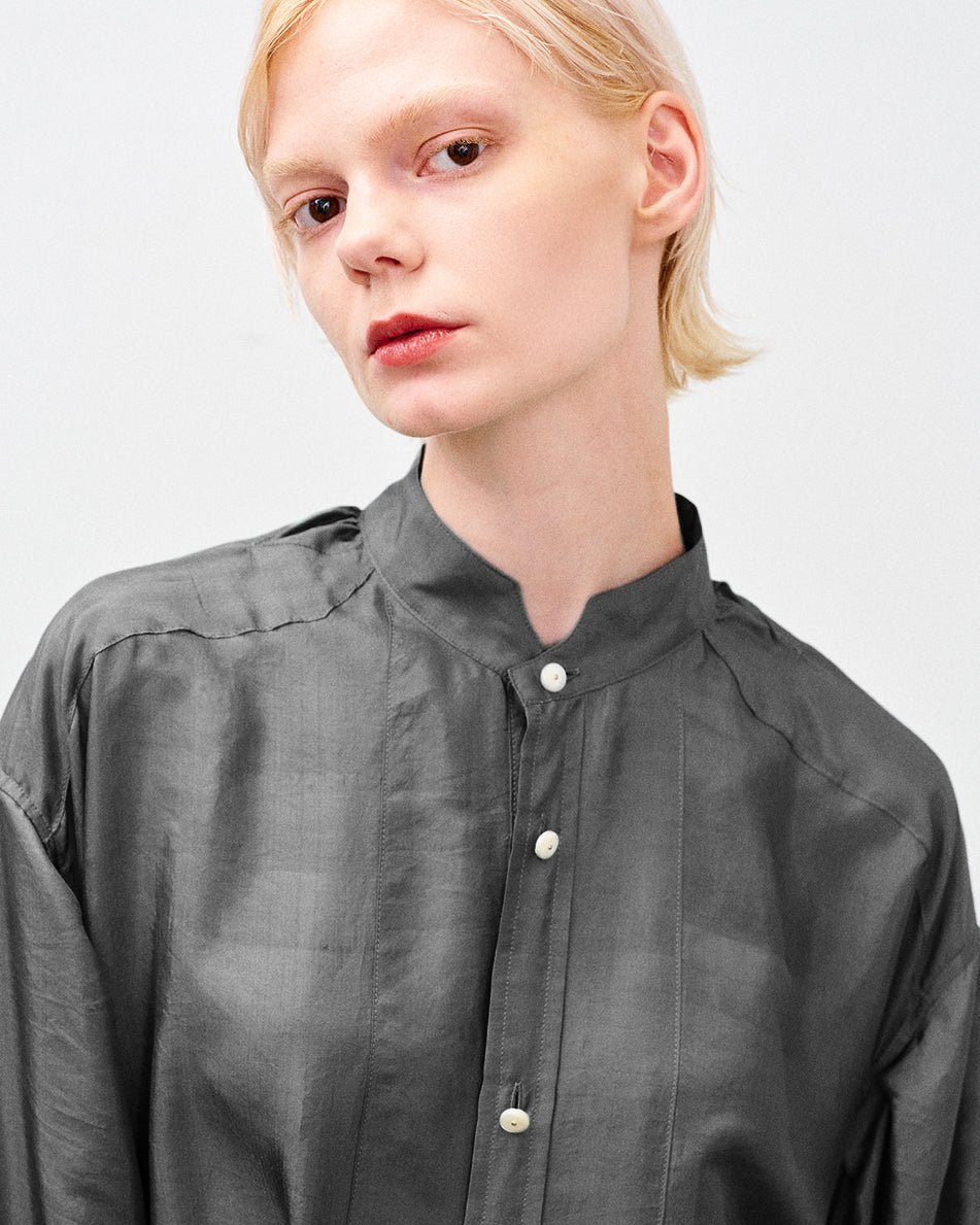 【 26SS 】ANATOMICA LADIES TUSCAN DRESS KHADI SILK / CHARCOAL