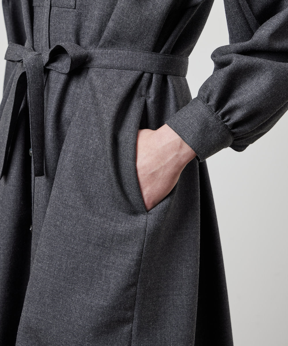 【 26FW 】ANATOMICA LADIES TUSCAN DRESS WOOL TWILL / CHARCOAL