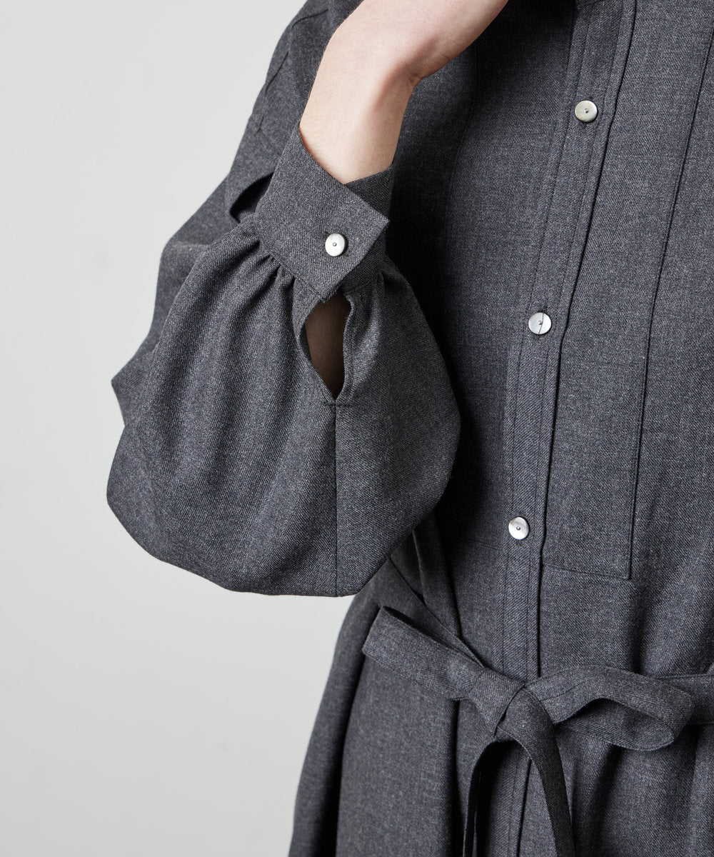 【 26FW 】ANATOMICA LADIES TUSCAN DRESS WOOL TWILL / CHARCOAL