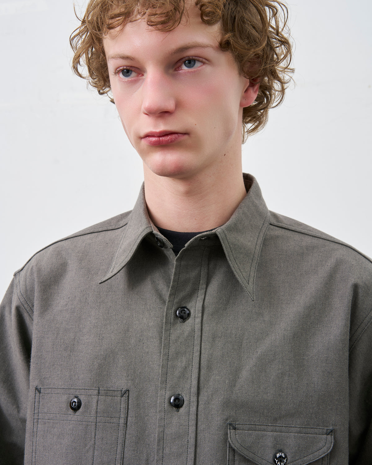 【 26FW 】BIGYANK Y1934 HEATHER CHAMBRAY SHIRT / GREY