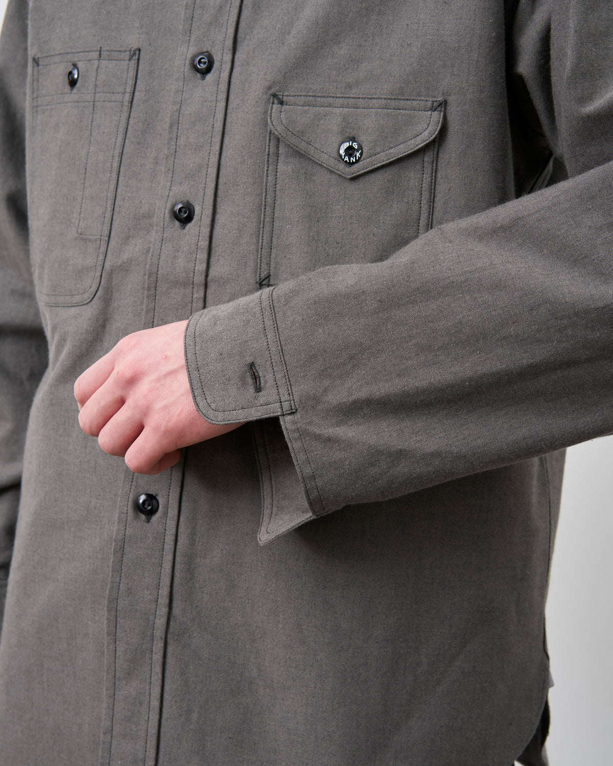【 26FW 】BIGYANK Y1934 HEATHER CHAMBRAY SHIRT / GREY
