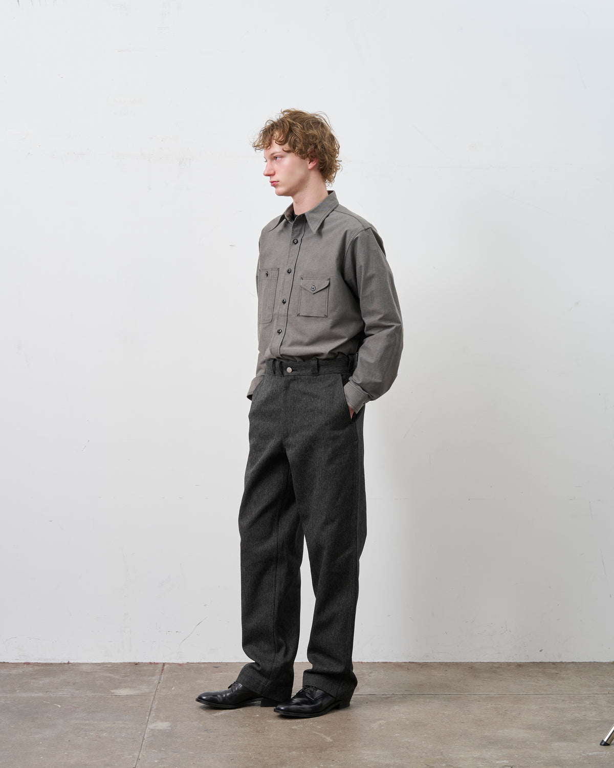 【 26FW 】BIGYANK Y1934 HEATHER CHAMBRAY SHIRT / GREY
