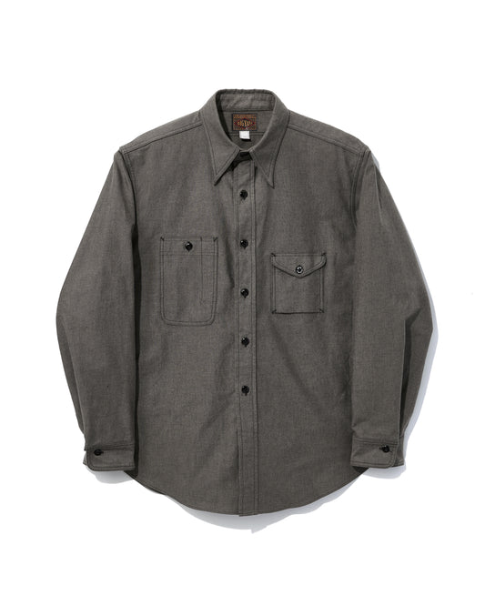 【 26FW 】BIGYANK Y1934 HEATHER CHAMBRAY SHIRT / GREY