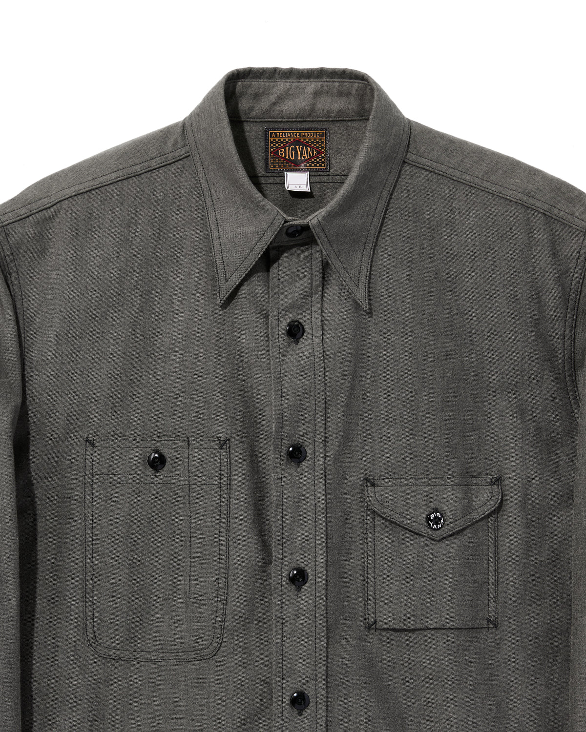 【 26FW 】BIGYANK Y1934 HEATHER CHAMBRAY SHIRT / GREY