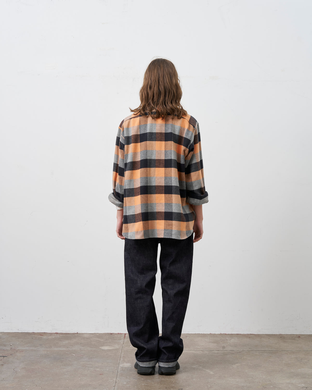 【 26FW 】BIGYANK Y1936 H-ZIP FLANNEL CHECK SHIRT / ORANGE
