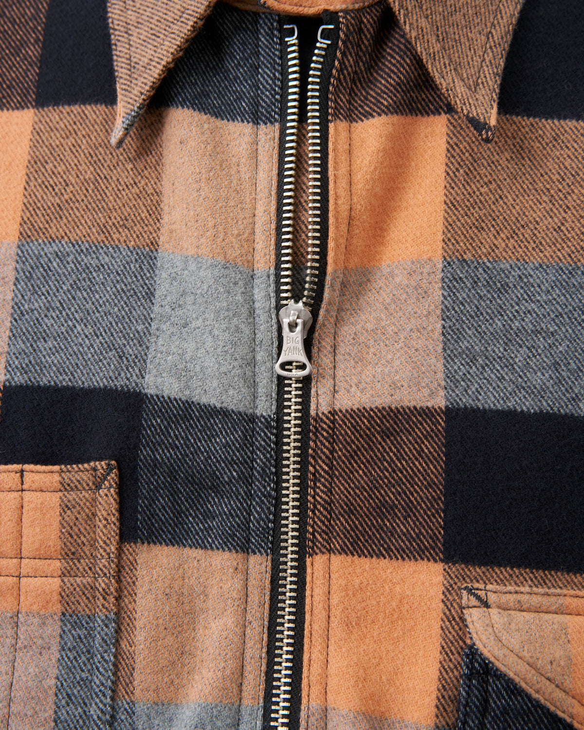 【 26FW 】BIGYANK Y1936 H-ZIP FLANNEL CHECK SHIRT / ORANGE