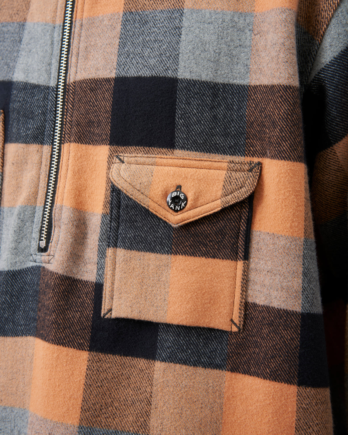 【 26FW 】BIGYANK Y1936 H-ZIP FLANNEL CHECK SHIRT / ORANGE
