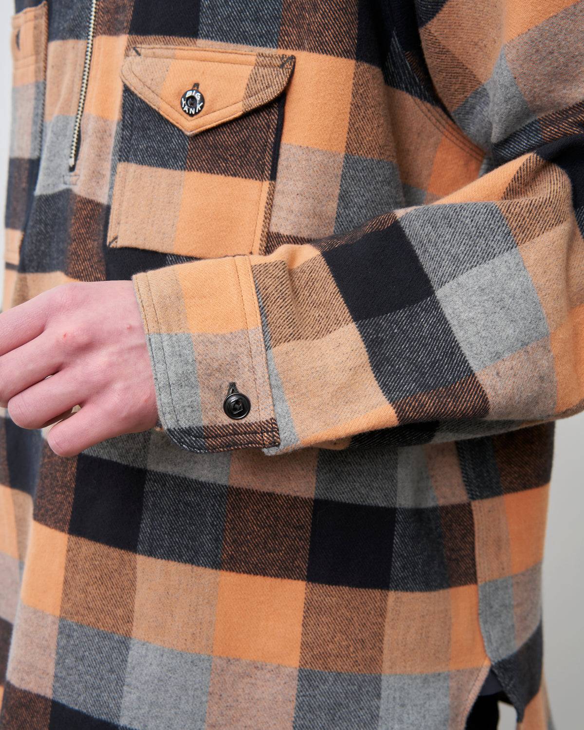 【 26FW 】BIGYANK Y1936 H-ZIP FLANNEL CHECK SHIRT / ORANGE