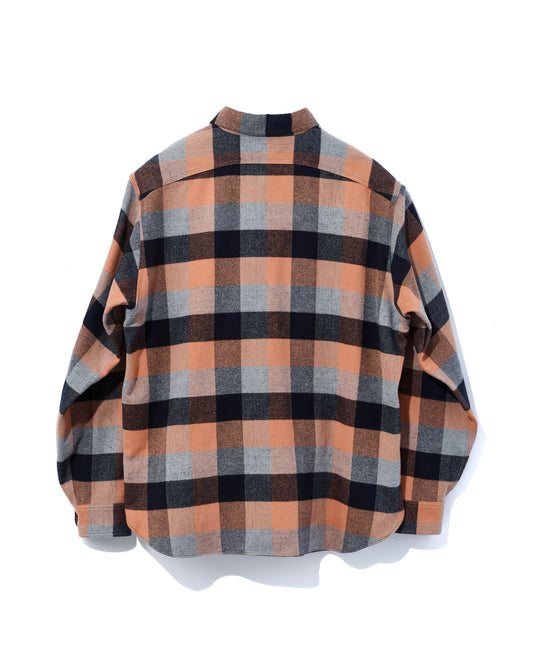 【 26FW 】BIGYANK Y1936 H-ZIP FLANNEL CHECK SHIRT / ORANGE